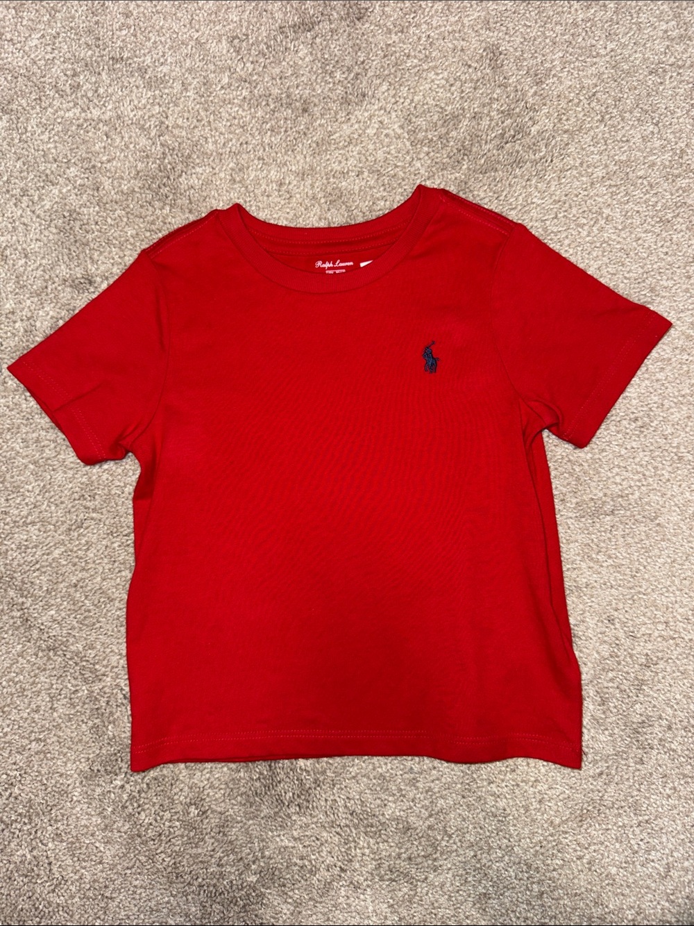 Ralph Lauren Red Short Sleeve Crewneck Tee with Navy Pony